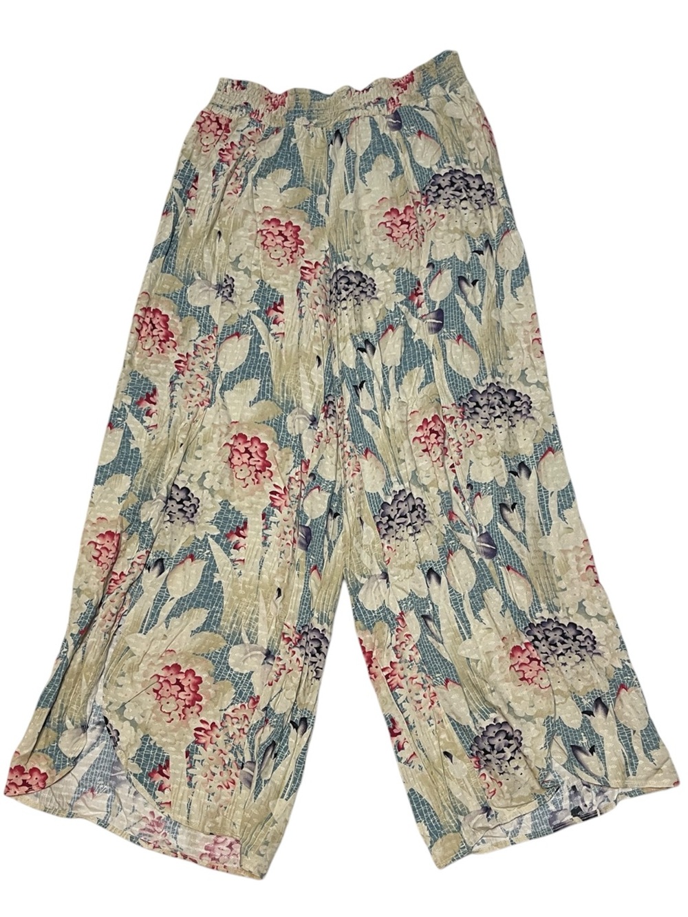 NWT Anthropologie Lilka Floral Print Wide Leg Summer Pull On Pant Women's Medium